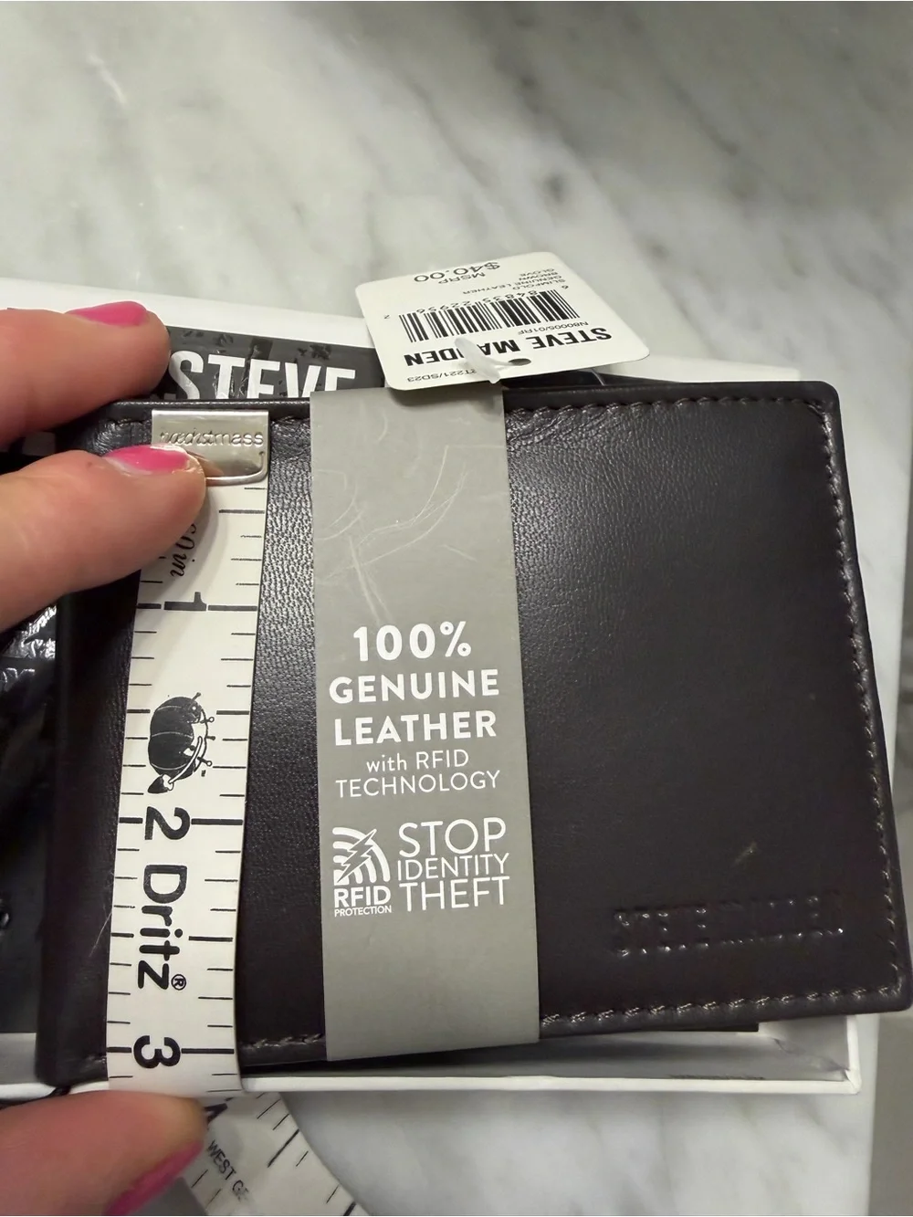 Steve Madden Black Boxed Men's Wallet - Bold Logo Packaging